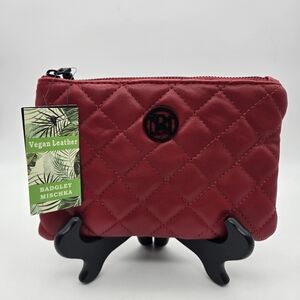NWT Badgley Mischka Red Quilted Wristlet